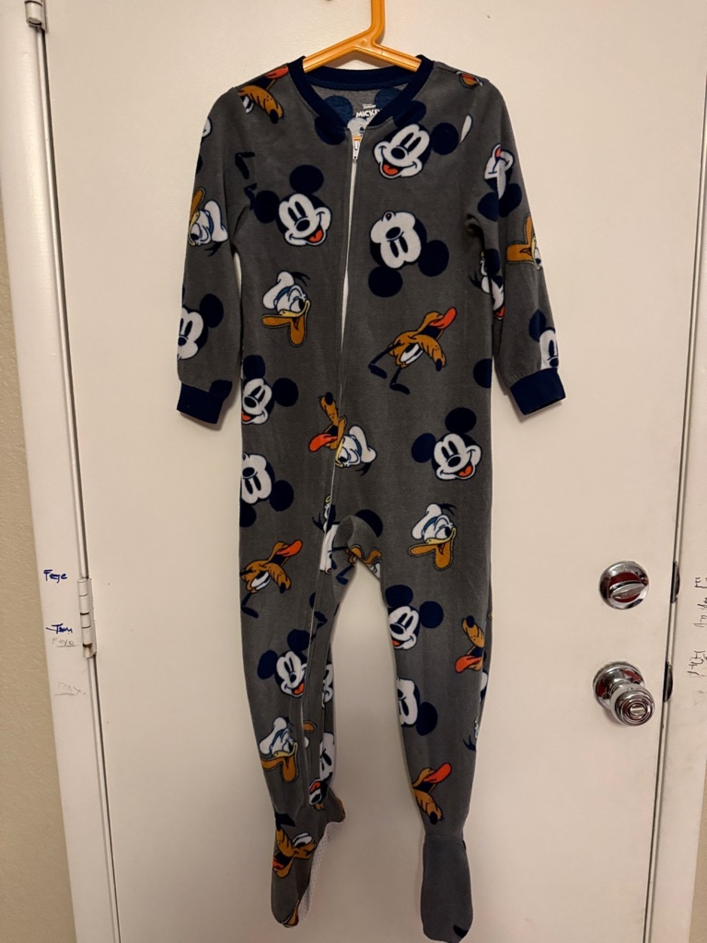Disney Grey Mickey & Friends Fleece Footed One-Piece Pajamas